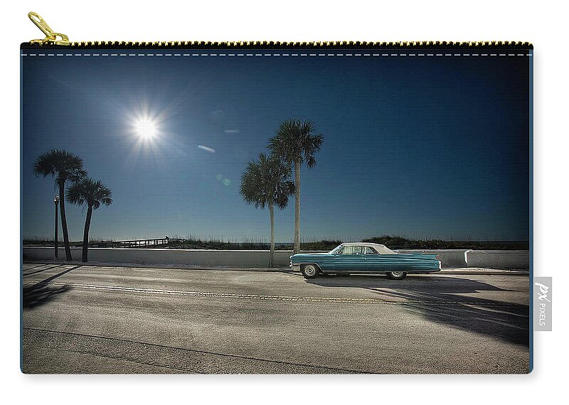 Cadillac Zip Pouch featuring the photograph Cadillac by Jackie Russo