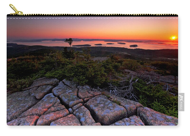 Acadia Carry-all Pouch featuring the photograph Cadillac Rock by Neil Shapiro