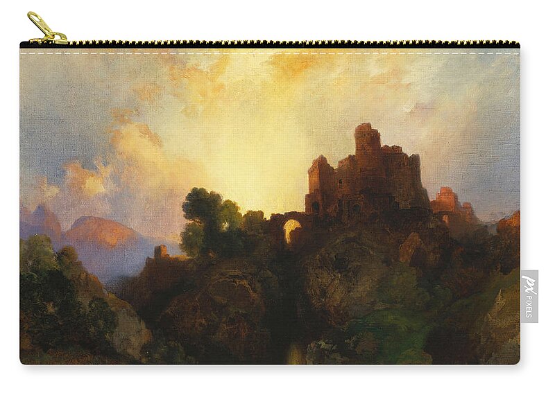 Thomas Moran Zip Pouch featuring the painting Caledonia by Thomas Moran
