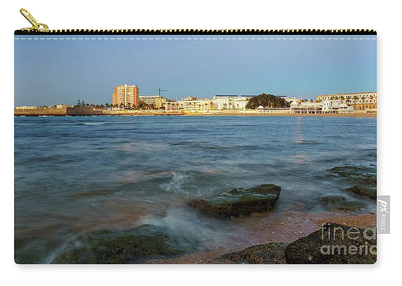 Coast Zip Pouch featuring the photograph Caleta Beach and Spa Cadiz Spain by Pablo Avanzini