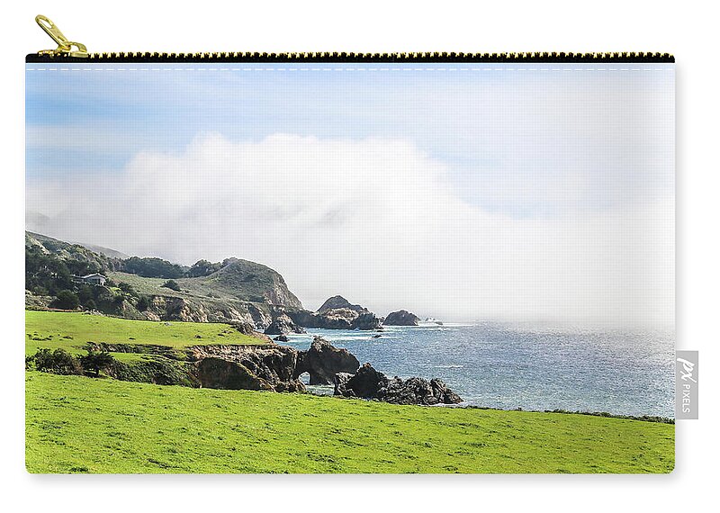 Holiday Zip Pouch featuring the photograph California coast by Alberto Zanoni