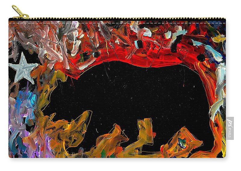California Bear Zip Pouch featuring the painting California by Neal Barbosa