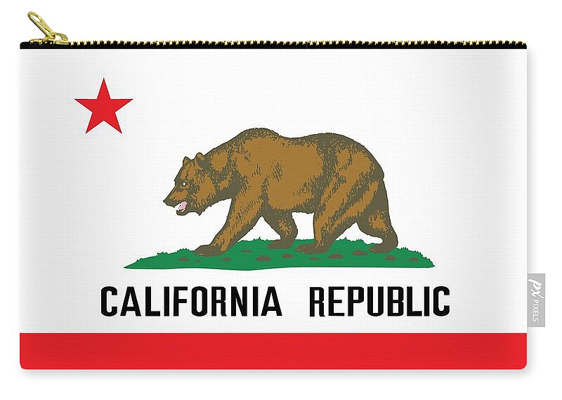 State Flag Of California Zip Pouch featuring the painting California state flag by American School