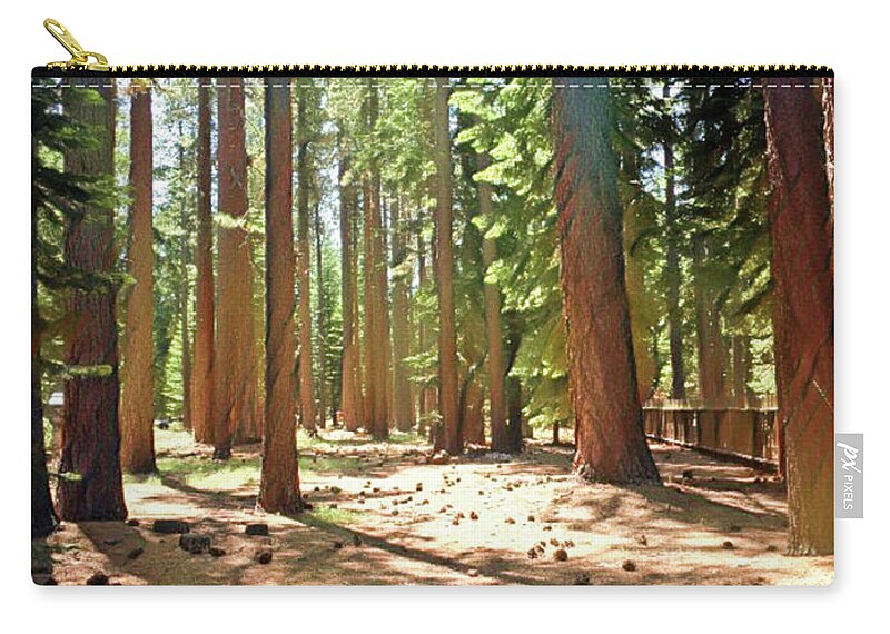 Woods Zip Pouch featuring the digital art California Woods by Jackie MacNair