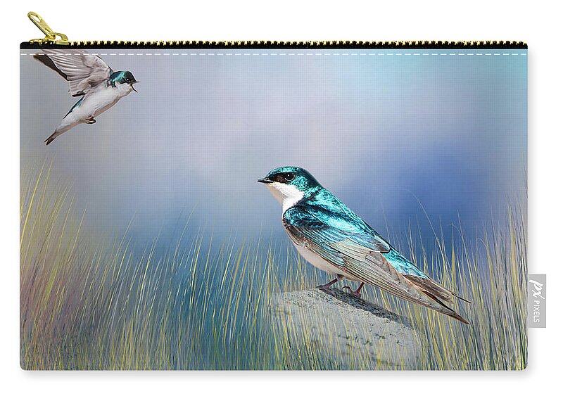 Songbird Carry-all Pouch featuring the photograph Calling His Mate by Cathy Kovarik