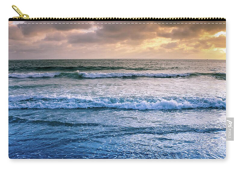 Ocean Zip Pouch featuring the photograph Calming by Alison Frank