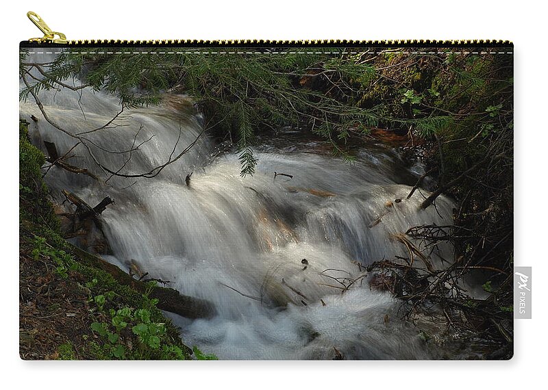 Flowing Water Zip Pouch featuring the photograph Calming Stream by DeeLon Merritt