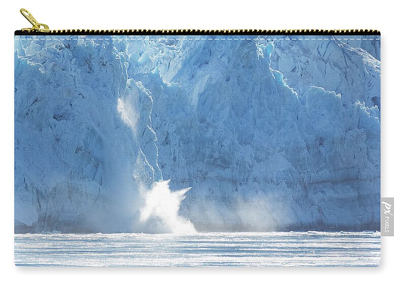 Darin Volpe Nature Zip Pouch featuring the photograph Calving - Hubbard Glacier, Wrangell-St. Elias National Park Alaska by Darin Volpe