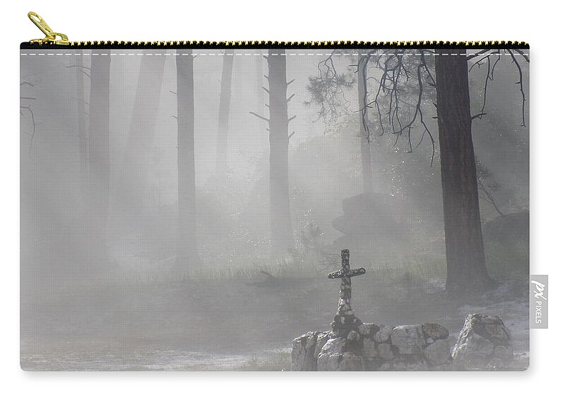 Cross Zip Pouch featuring the photograph Camp Cross by Rodger Ellingson