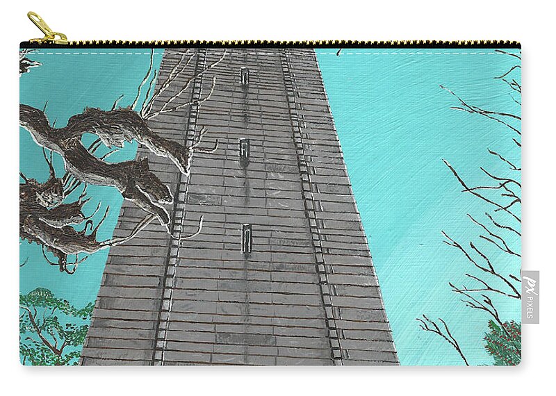 Campaneli Zip Pouch featuring the painting Campanile by Paul Fields