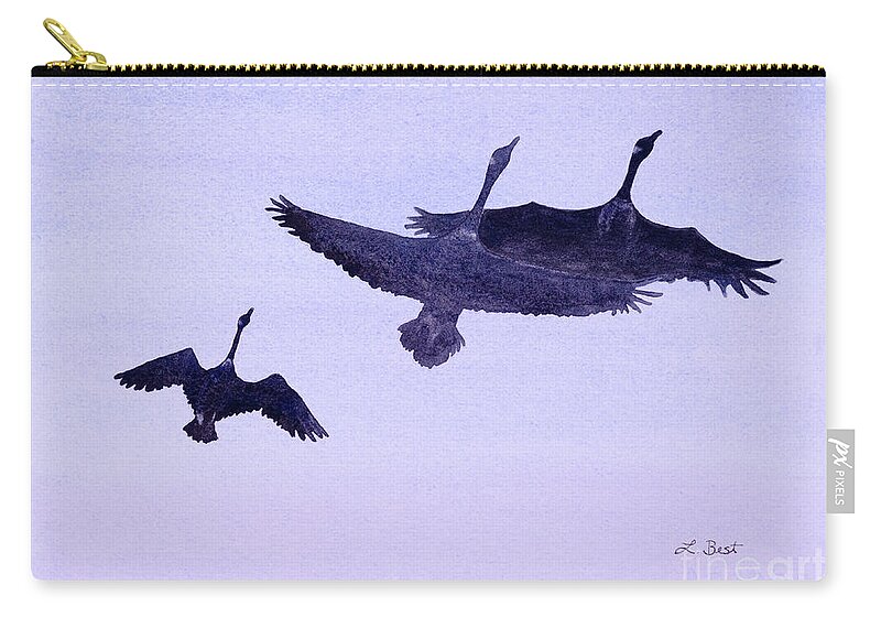 Canada Carry-all Pouch featuring the painting Canadian Geese by Laurel Best