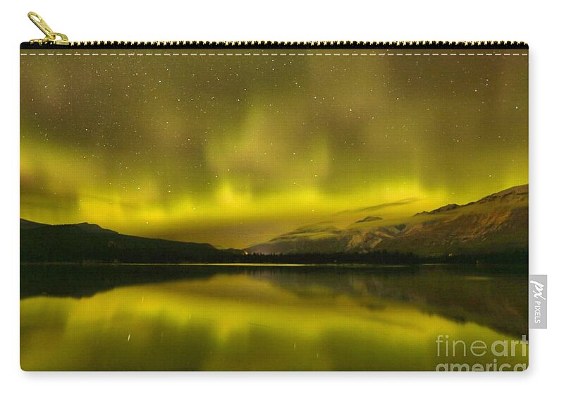 Northern Lights Zip Pouch featuring the photograph Canadian Northern Lights by Adam Jewell