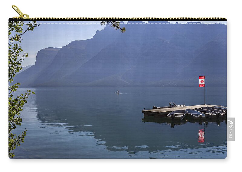 Canadian Serenity Zip Pouch featuring the photograph Canadian Serenity by Angela Stanton