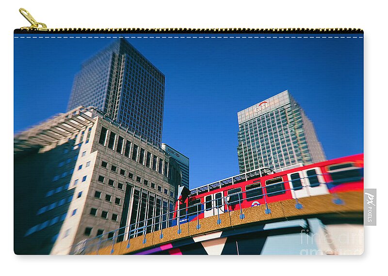 Canary Wharf Zip Pouch featuring the photograph Canary Wharf Commute by Jasna Buncic