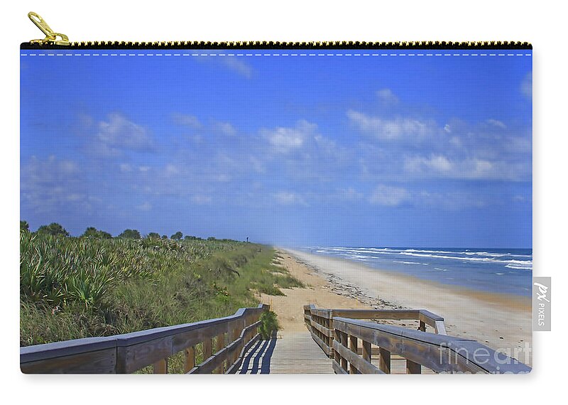 Canaveral Zip Pouch featuring the photograph Canaveral Walkway by Deborah Benoit
