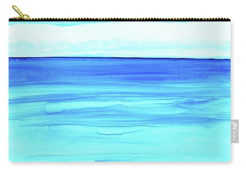 Seascape Zip Pouch featuring the painting CANCUN Mexico by Dick Sauer
