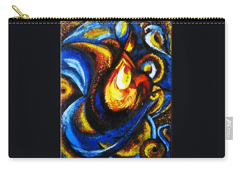 Abstract Zip Pouch featuring the painting Candle in Your Heart by Harsh Malik