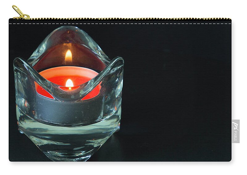 Candle Zip Pouch featuring the photograph Candlelight by Agnes Caruso
