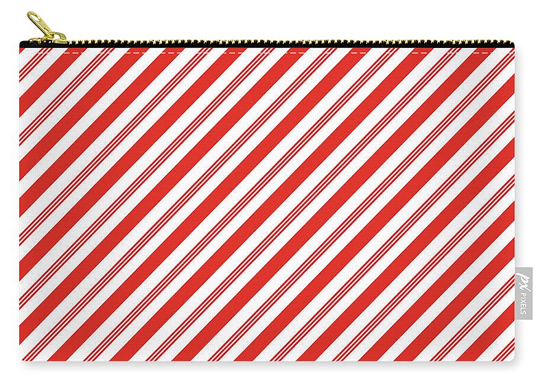Christmas Zip Pouch featuring the digital art Candy Canes Stripes- Art by Linda Woods by Linda Woods