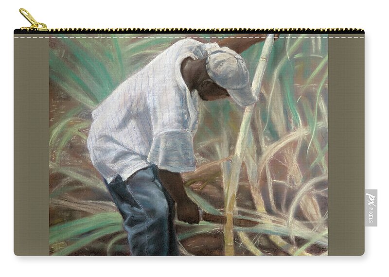 Roshanne Zip Pouch featuring the pastel Cane Field by Roshanne Minnis-Eyma