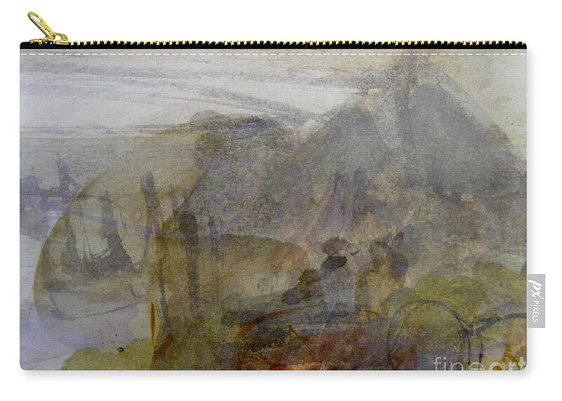 Abstract Landscape Zip Pouch featuring the painting Canoe Country by Nancy Kane Chapman