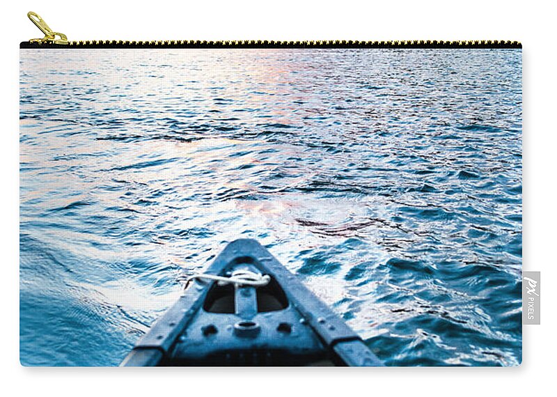 Tropical Sunset Zip Pouch featuring the photograph Canoeing in Paradise by Parker Cunningham