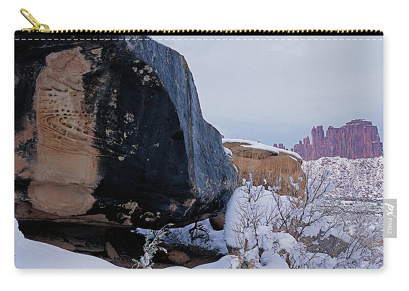 Canyonlands Zip Pouch featuring the photograph Canyonlands Swirl by Tom Daniel