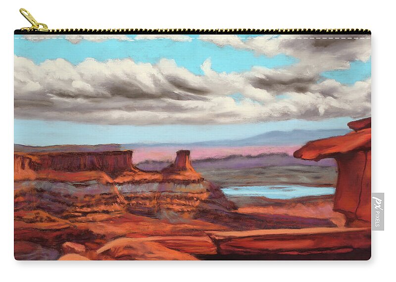 Landscape Zip Pouch featuring the painting Canyonlands Vista by Sandi Snead