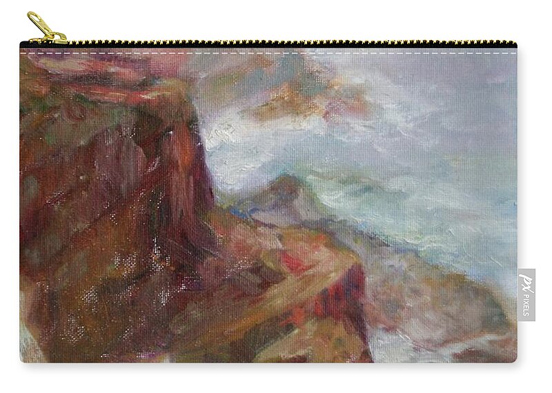 Impressionist Zip Pouch featuring the painting Cape Arago Afternoon by Quin Sweetman