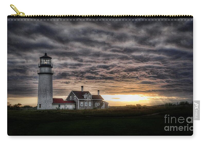 Highland Lighthouse Zip Pouch featuring the photograph Cape Cod Lighthouse by TK Goforth