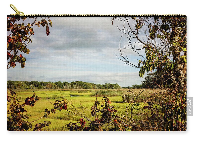 Clouds Zip Pouch featuring the photograph Cape Cod Marsh 3 by Frank Winters