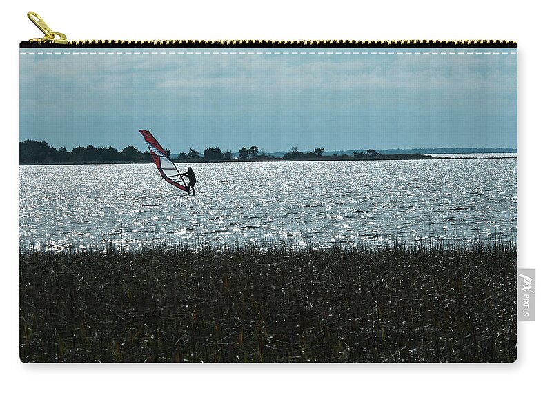 Wind Surfer Zip Pouch featuring the photograph Cape Fear Wind Surfer by Brian Green