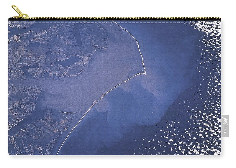 Aerial Zip Pouch featuring the photograph Cape Hatteras Islands Seen From Space by Science Source