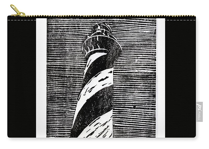 Lighthouse Zip Pouch featuring the painting Cape Hatteras Lighthouse II by Ryan Fox