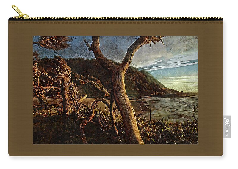 Hdr Zip Pouch featuring the photograph Cape Perpetua Sunset by Thom Zehrfeld