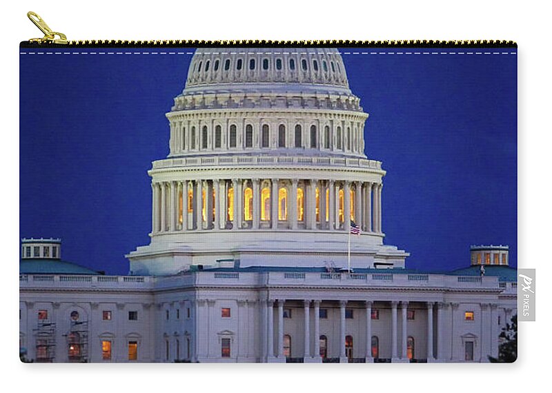 Us Capitol Carry-all Pouch featuring the photograph Capitol at Dusk by Doug Sturgess