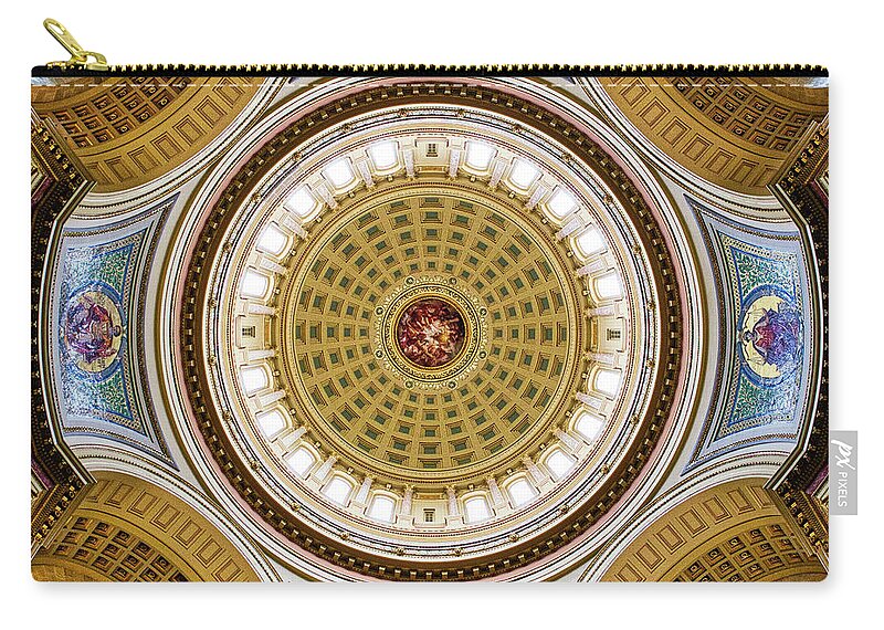 Capitol Zip Pouch featuring the photograph Capitol - Dome 2- Madison - Wisconsin by Steven Ralser