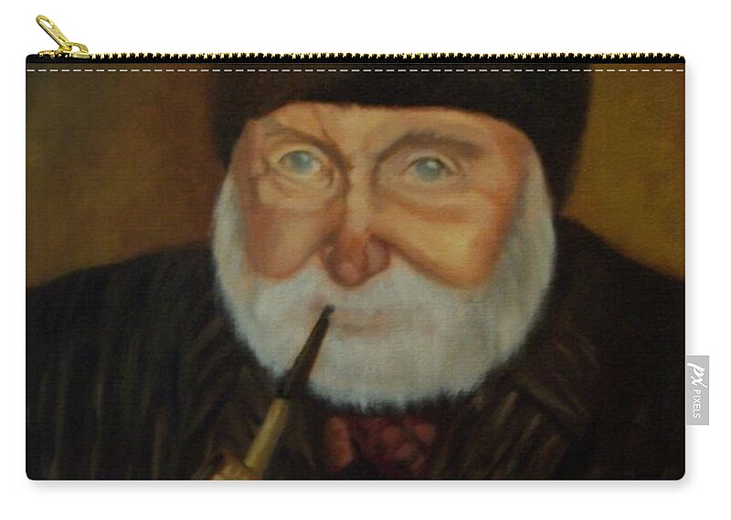 Man Zip Pouch featuring the painting Cap'n Danny by Marlene Book