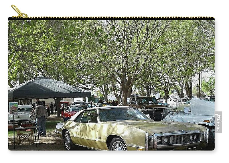 Car Show In The Park Zip Pouch featuring the pyrography Car show Saturday by Jack Pumphrey