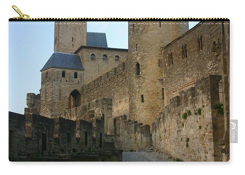 Castle Zip Pouch featuring the photograph Carcassonne Castle by Minaz Jantz