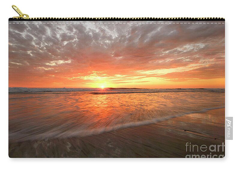 Cardiff By The Sea Zip Pouch featuring the photograph Cardiff Starburst by John F Tsumas