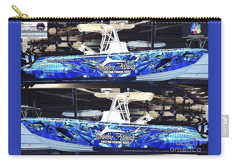 Boat Wrap Zip Pouch featuring the digital art Carey Chen Boat Wraps by Carey Chen