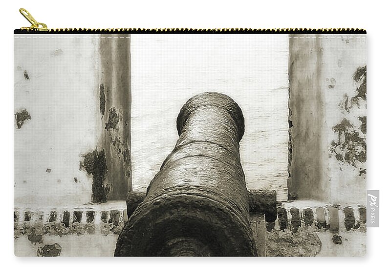 Cannon Zip Pouch featuring the photograph Caribbean Cannon by Steven Sparks