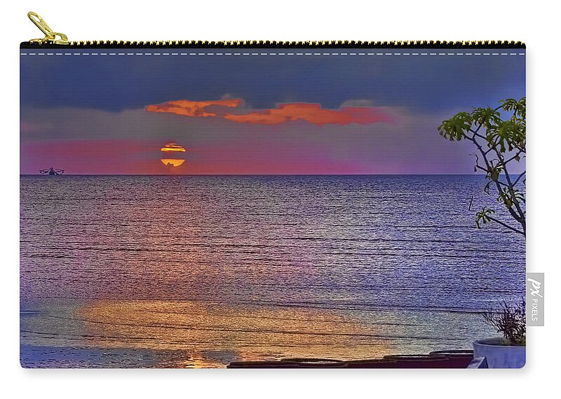 Sunset Zip Pouch featuring the photograph Caribbean Sunset by Nadia Sanowar