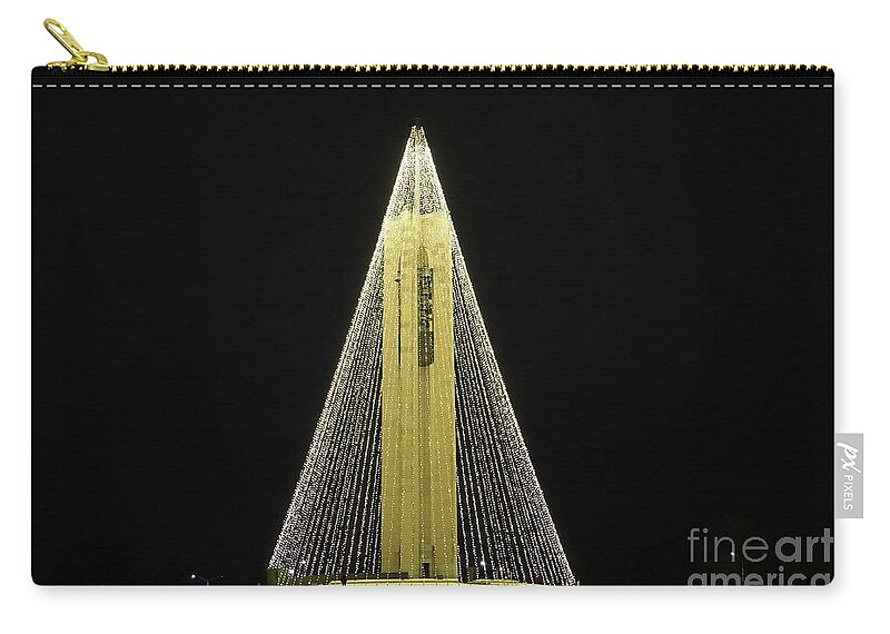 Tree Of Light Zip Pouch featuring the photograph Carillon Tree of Light by Robert E Alter Reflections of Infinity