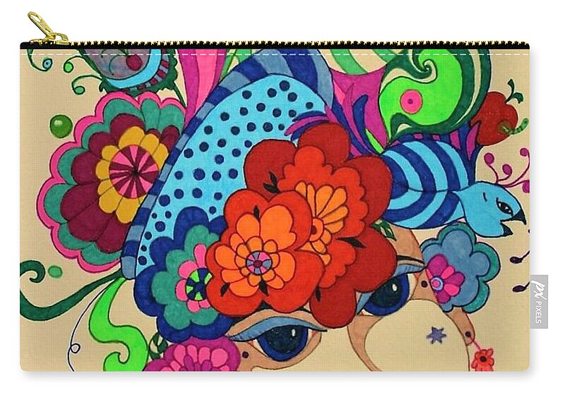Woman Zip Pouch featuring the painting Carmen by Alison Caltrider