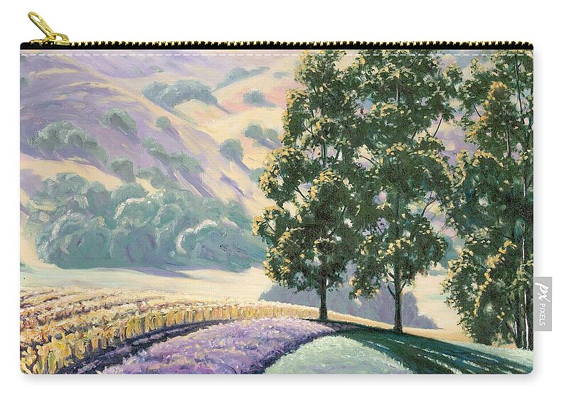 Oil Zip Pouch featuring the painting Carneros by Carl Downey