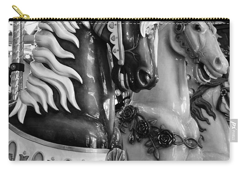 Carousel Zip Pouch featuring the photograph Carousel Beauty Salem Oregon 13 by Bob Christopher