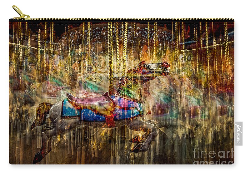 Rides Zip Pouch featuring the photograph Carousel Dreams by Michael Arend