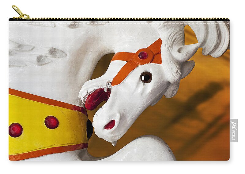 Carousel Zip Pouch featuring the photograph Carousel Horse 1 by Kelley King